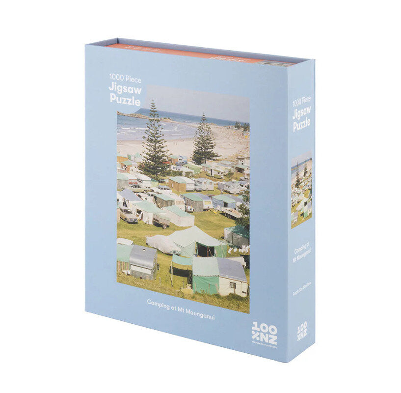 Puzzle - Camping at Mount Maunganui Jigsaw Puzzle Box