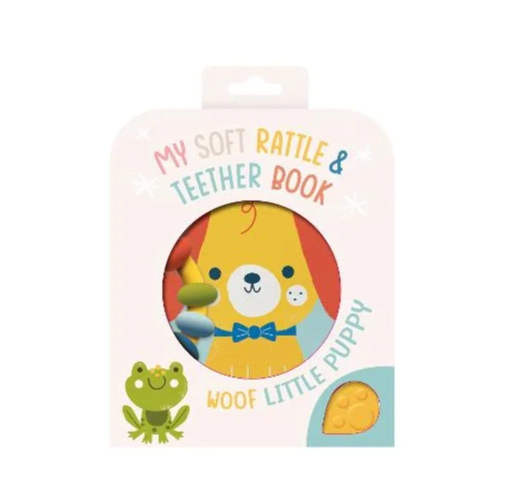 Book - My Soft Rattle & Teether Book - Woof Little Puppy