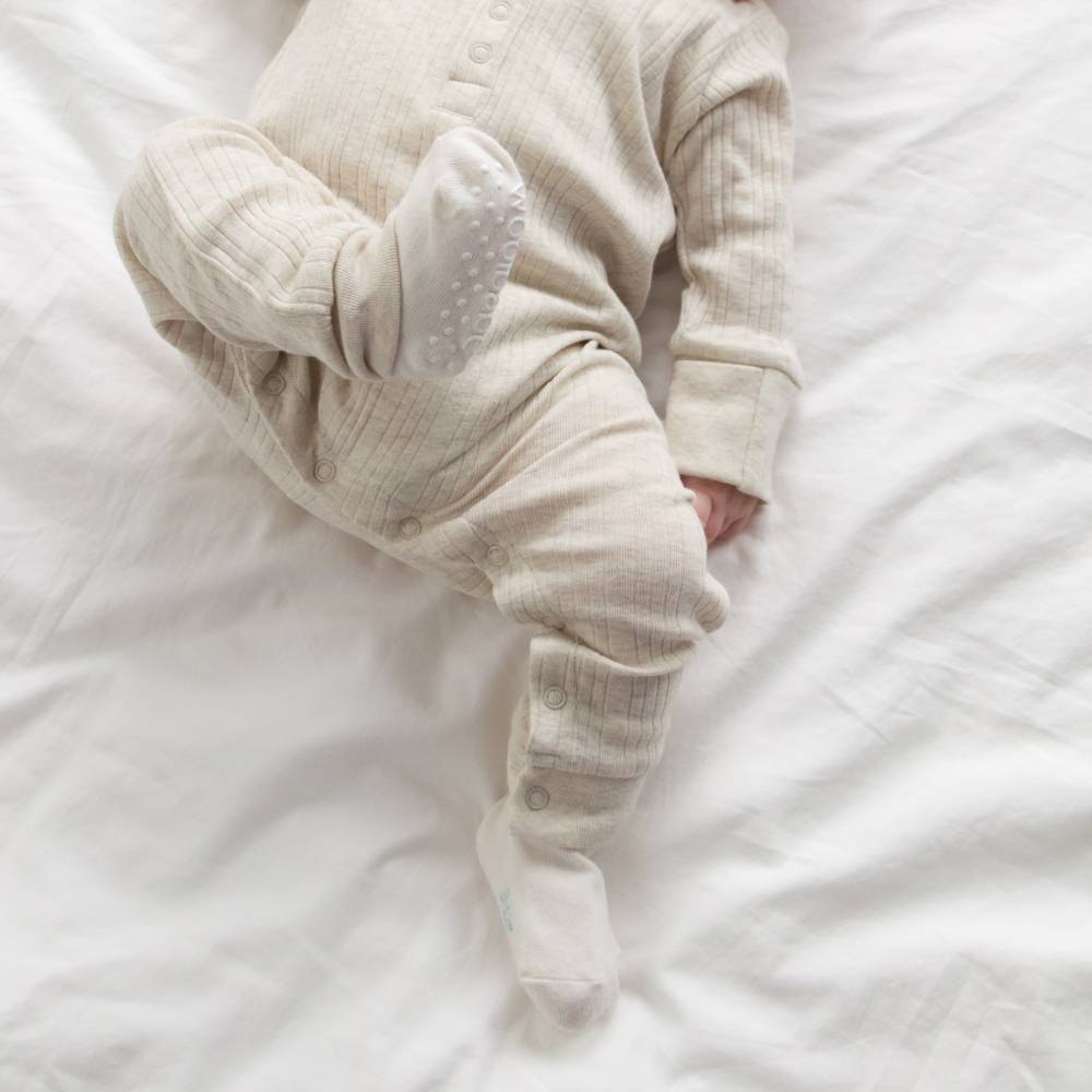 Woolbabe Merino & Organic Cotton Sleepy Socks - 0-3 months - Natural