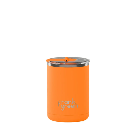 Ceramic Coffee Cup with Hinged Lid - 12oz - Neon Orange - Frank Green