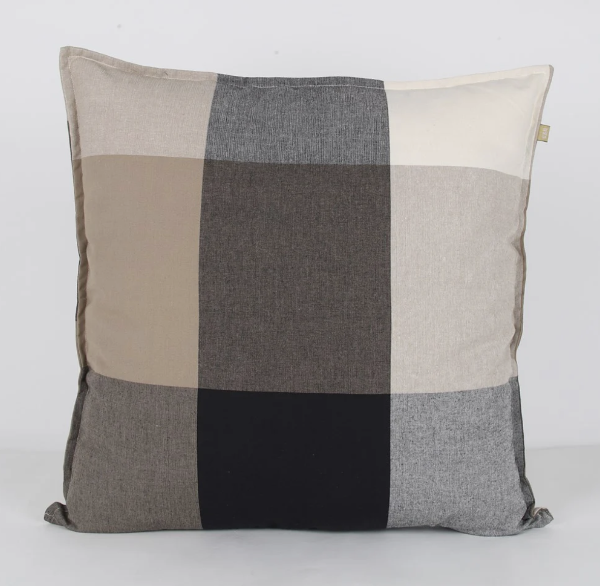 Giant Check Cushion - Olive - 60x60cm