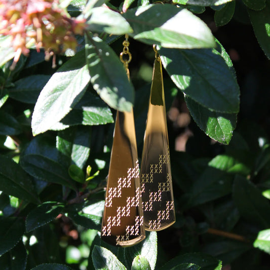 Piki Drop Earrings XL - Gold - Waihonga