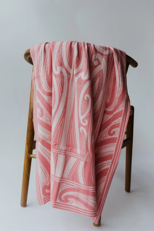Pēpi Blanket - Hawaiiki Pēpi - Te Piringa 100% Organic Cotton - Pink