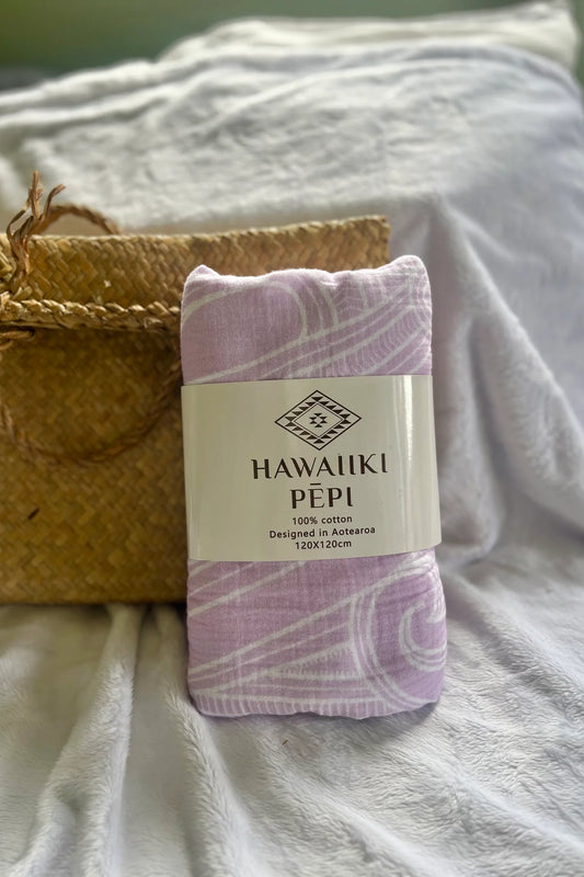 Pēpi Muslin Wrap - Lilac (Waiporoporo) - Hawaiiki Pēpi