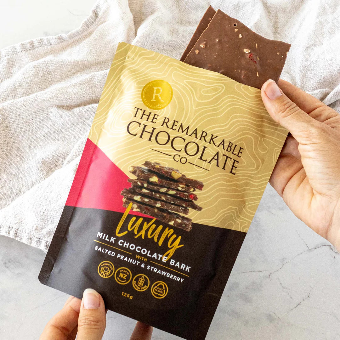 Salted Peanut & Strawberry | Luxury Chocolate Bark