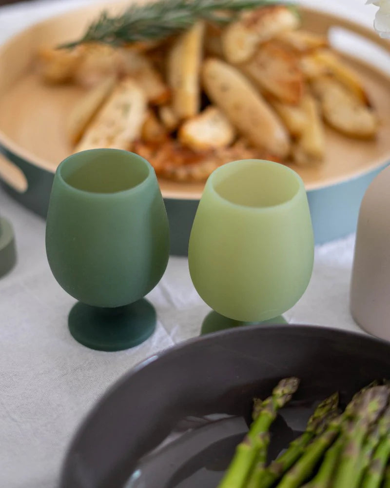 Glasses - Wine - Silicone - Sage + Olive