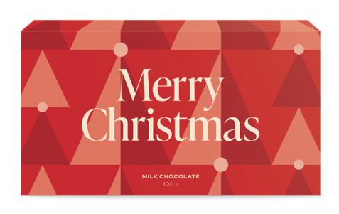 Merry Christmas Milk Chocolate Block - 100G