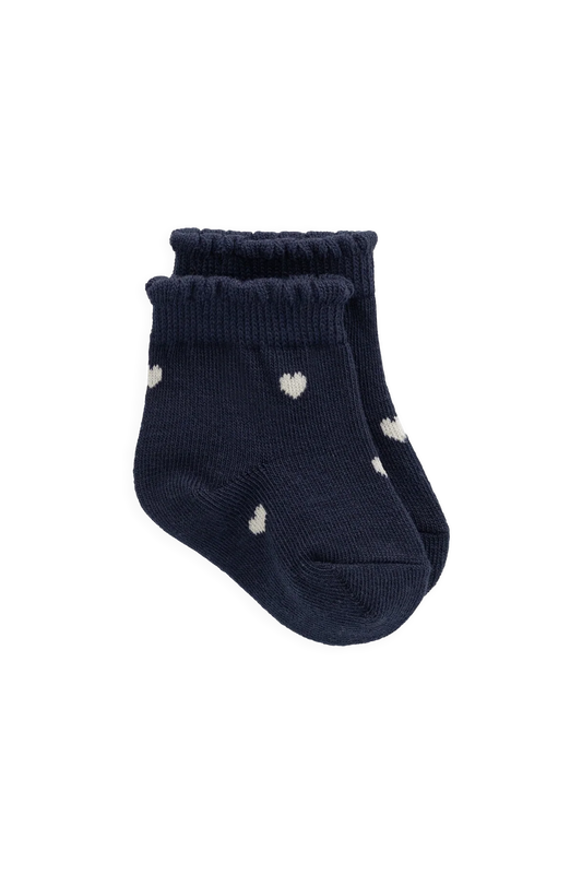 Socks - Navy Heart - Jamie Kay - NB