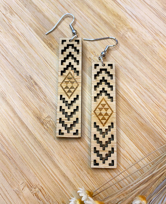 Earrings - Mako Design - Taniko Poutama