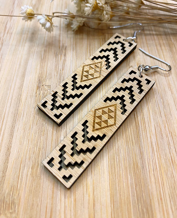 Earrings - Mako Design - Taniko Poutama