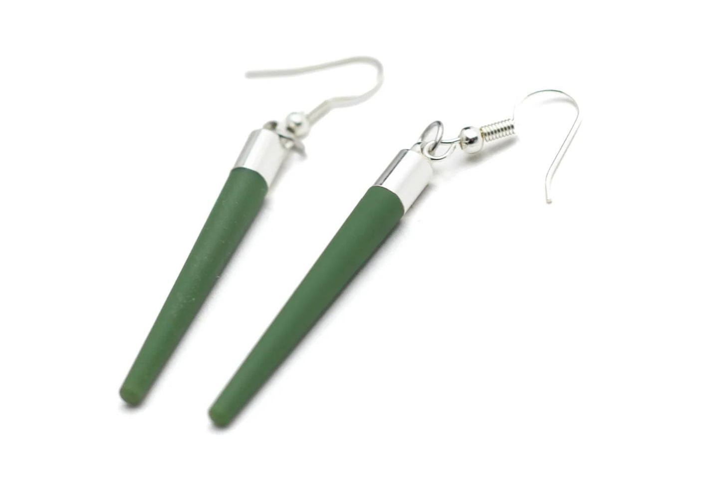 Earrings - Arotahi - Tapered - Pounamu Coloured Resin