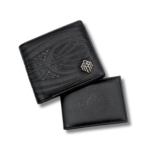 Mana Wallet - Premium Leather - Māori Moana Adventures - Black