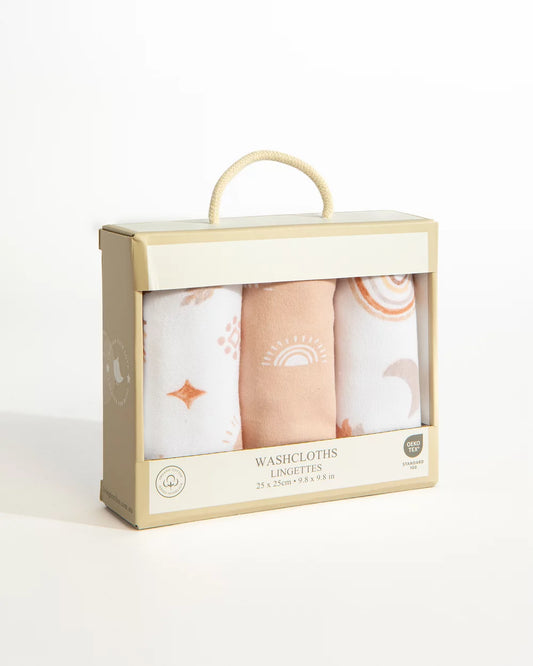 3 Pack Organic Wash Cloths - Bohemian Bliss