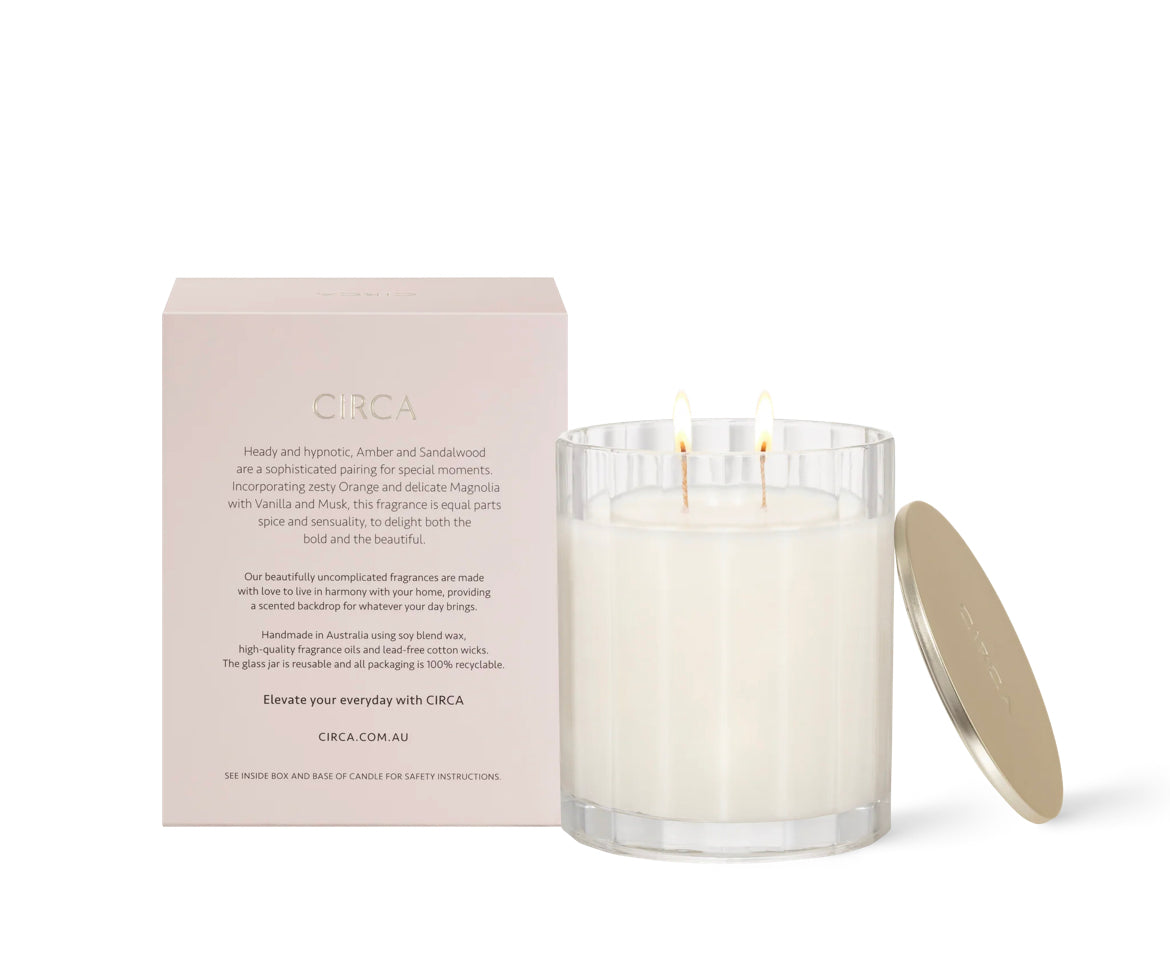 Candle - Amber + Sandalwood - Circa 350g