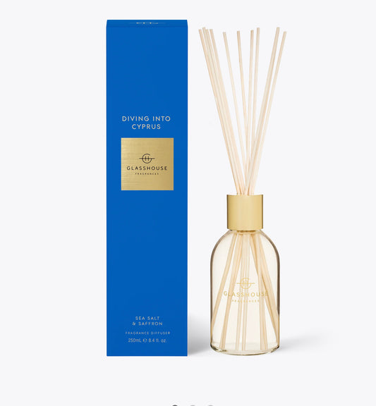 Reed Diffuser - Diving into Cyprus (Sea Salt & Saffron) - Glasshouse