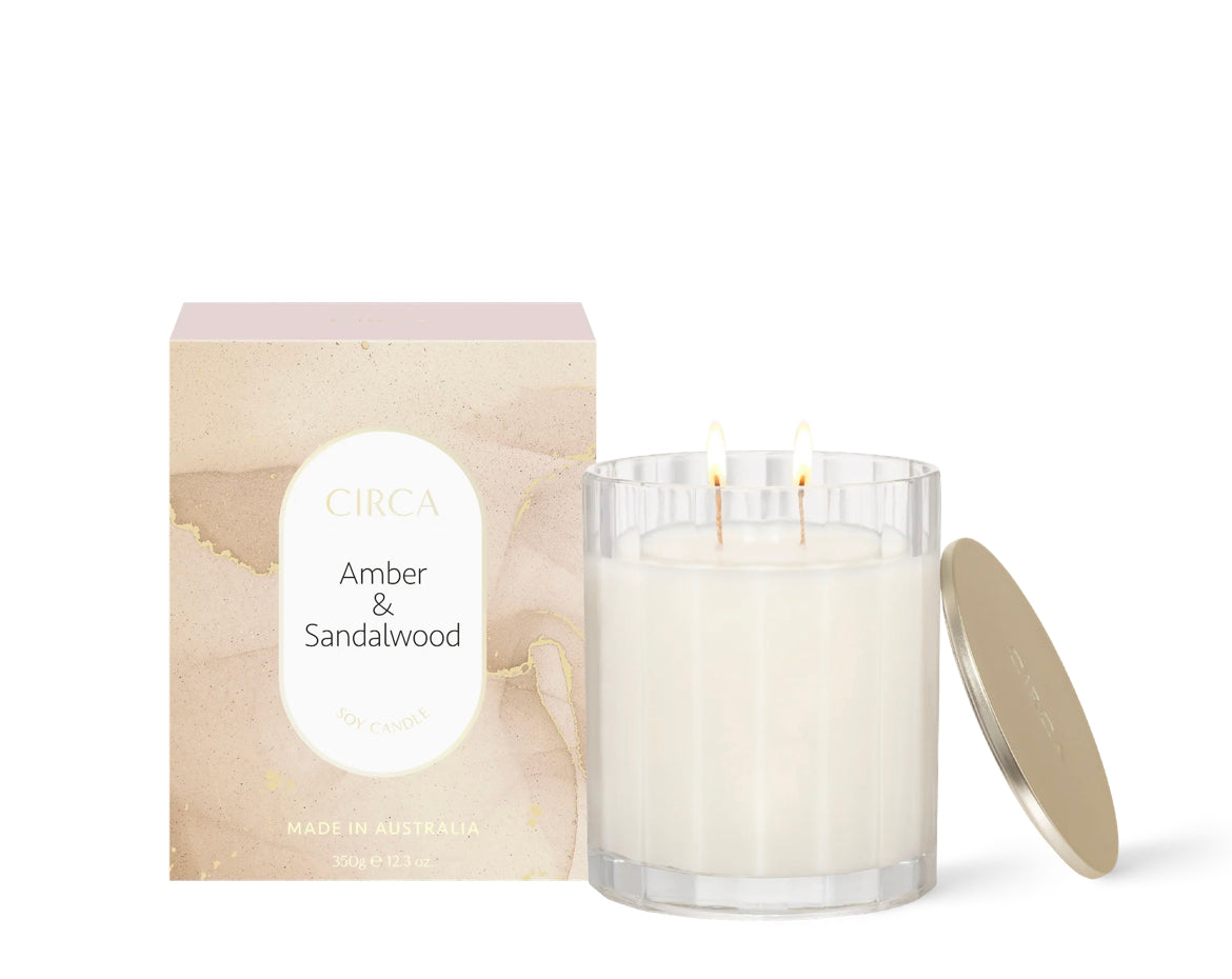 Candle - Amber + Sandalwood - Circa 350g