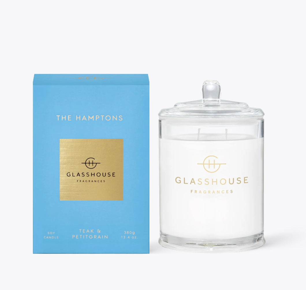 Candle - The Hamptons (Teak & Petitgrain)- 350g - Glasshouse
