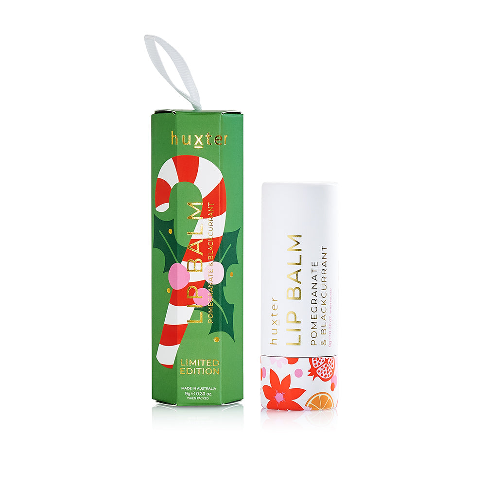 Hanging Lip Balm 9gm - Pomegranate & Blackcurrant (Green) - Huxter