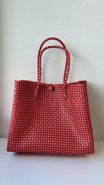 Red & White Tote Bag