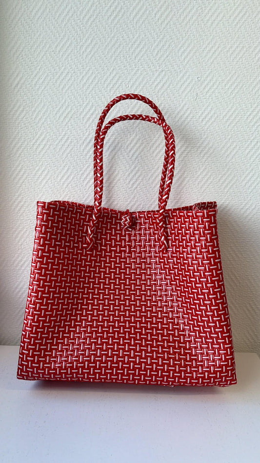 Red & White Tote Bag