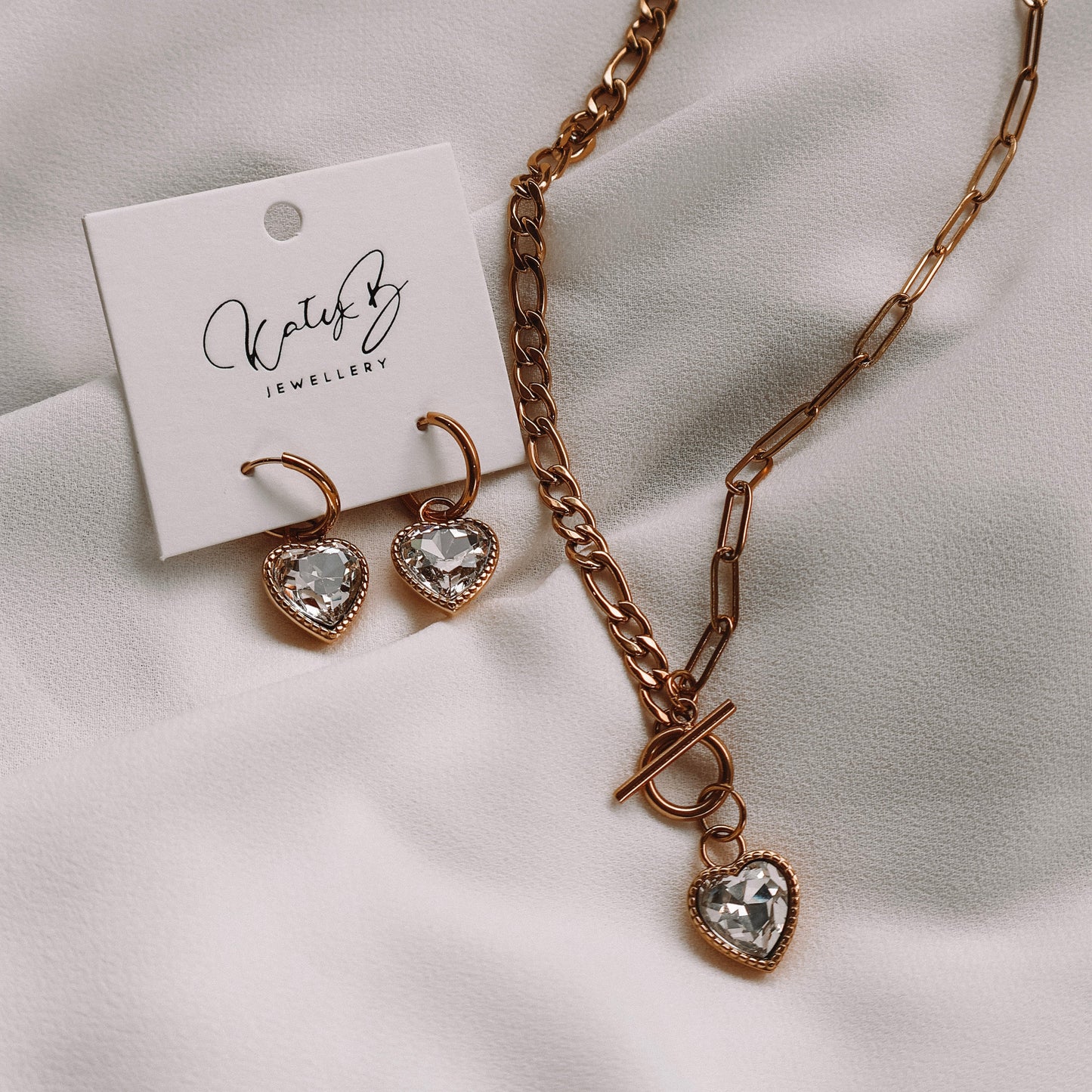 Necklace - CZ Heart Necklace - KatyB