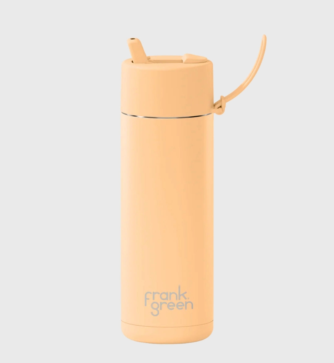 Reusable Bottle - Frank Green - 595ml - Glow in the Dark! Solar Glow (Peach)