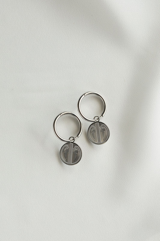 Wahine Toa - Earrings (Hoops)  - Haerenga - Silver