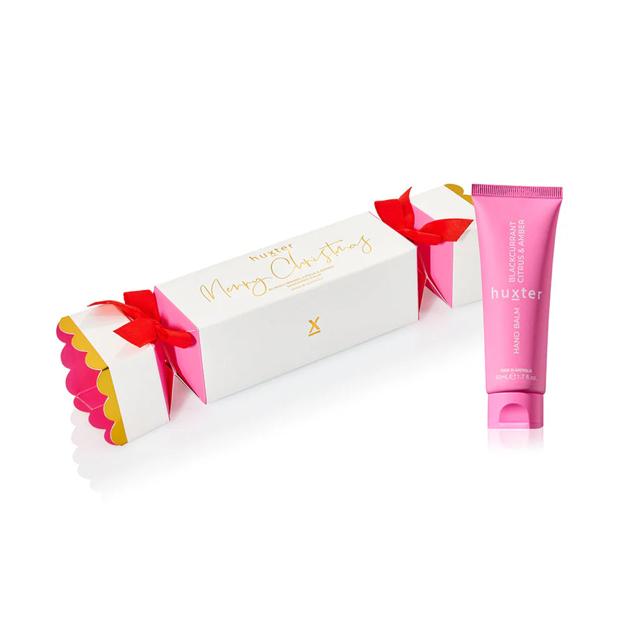 50ml Hand Cream Cracker- Xmas Flowers Collection - Blackcurrant,Citrus & Amber - Huxter