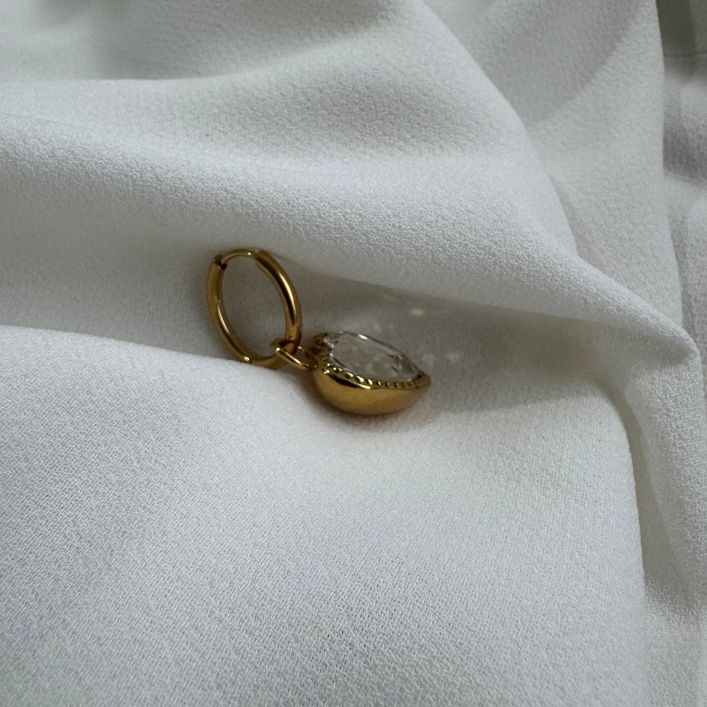 Earrings - CZ Heart Hoops - Katy B