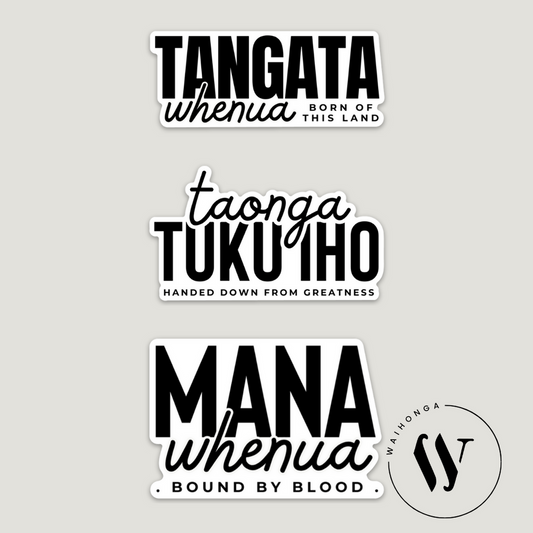 Tangata Whenua Sticker Set of 3 - Waihonga
