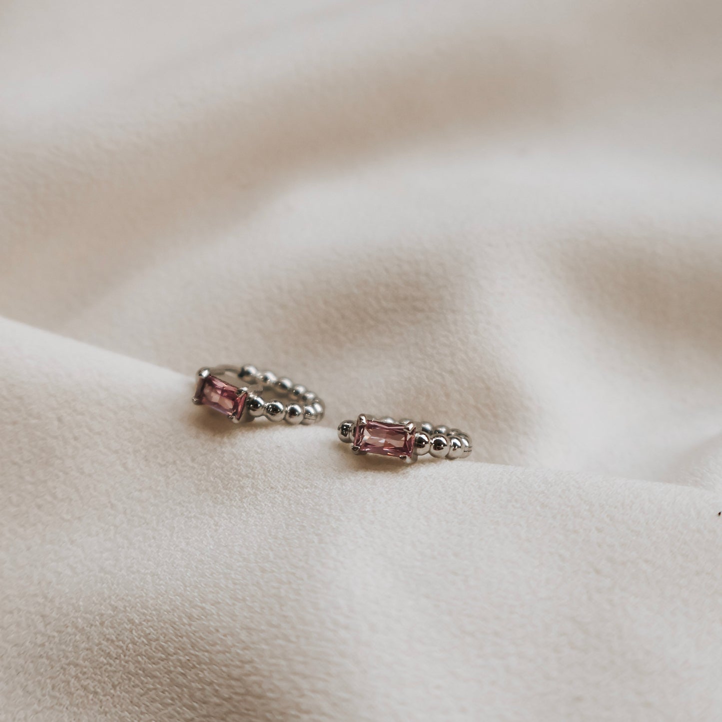 Izzy Hoop (Pink Stone) - Katy B Jewellery