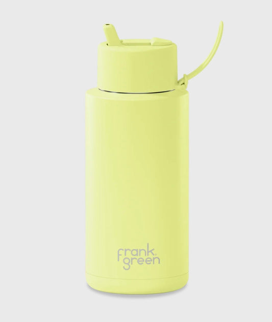 Reusable Bottle - Frank Green - 1ltr - Glow in the Dark! Star Glow (Yellow)