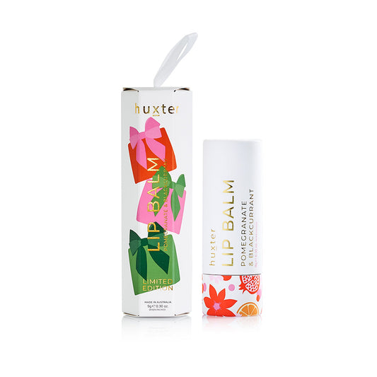 Hanging Lip Balm 9gm - Pomegranate & Blackcurrant (White) - Huxter