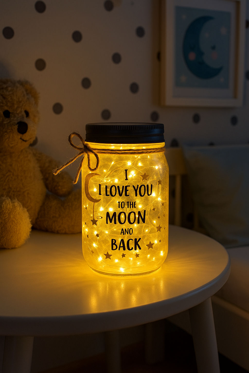 Light Sparkle Jar - I Love You To The Moon & Back