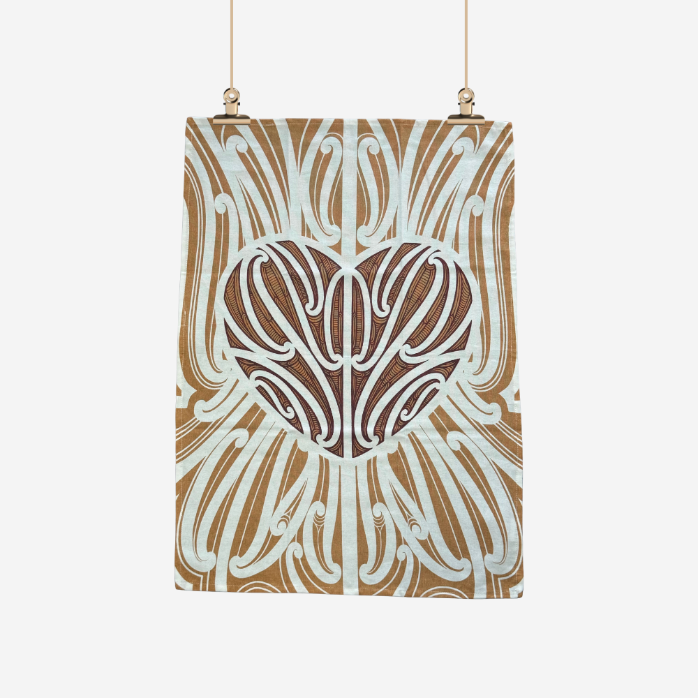 Tea Towel - Ngākau - Brown