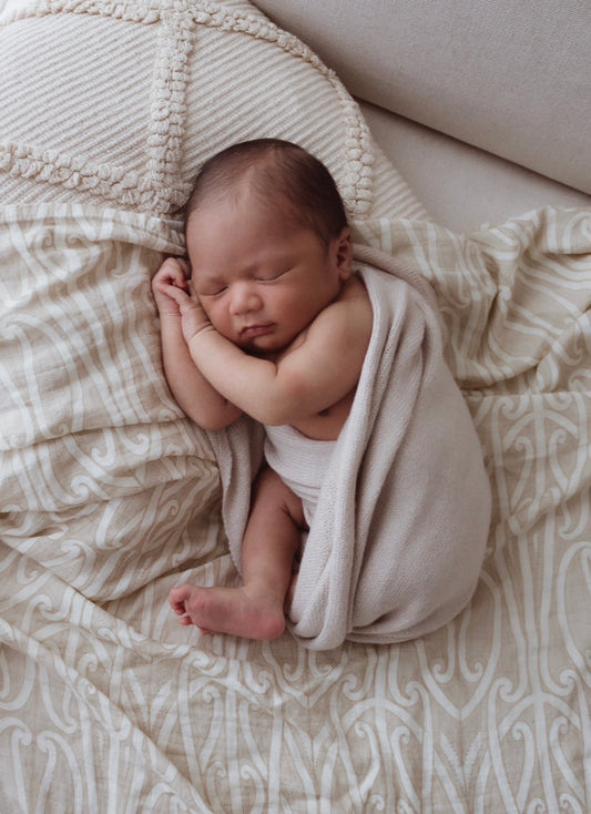 Pēpi Muslin Wrap - Hawaiiki Pēpi - Taurikura Wrap - Neutral