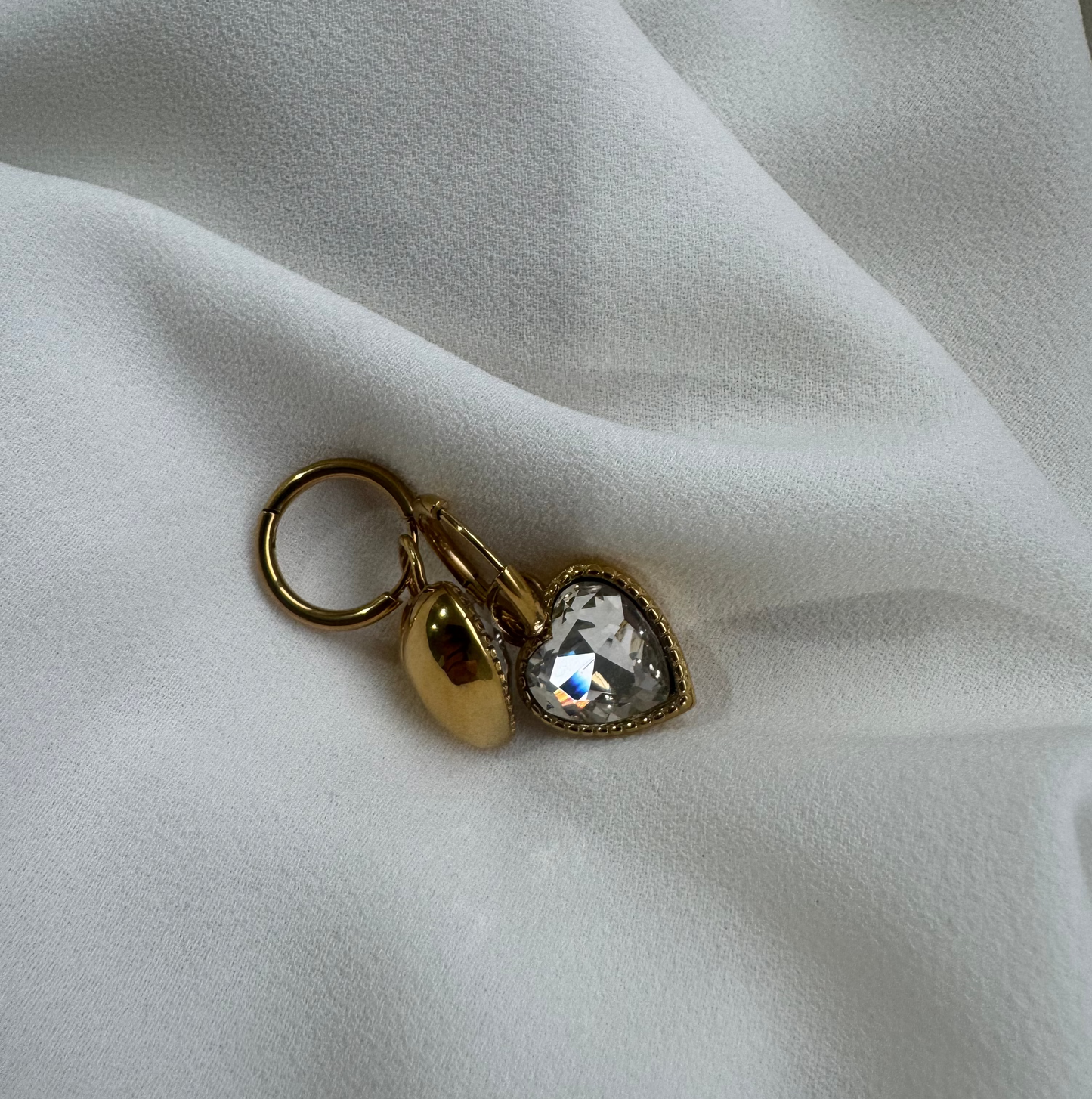 Earrings - CZ Heart Hoops - Katy B