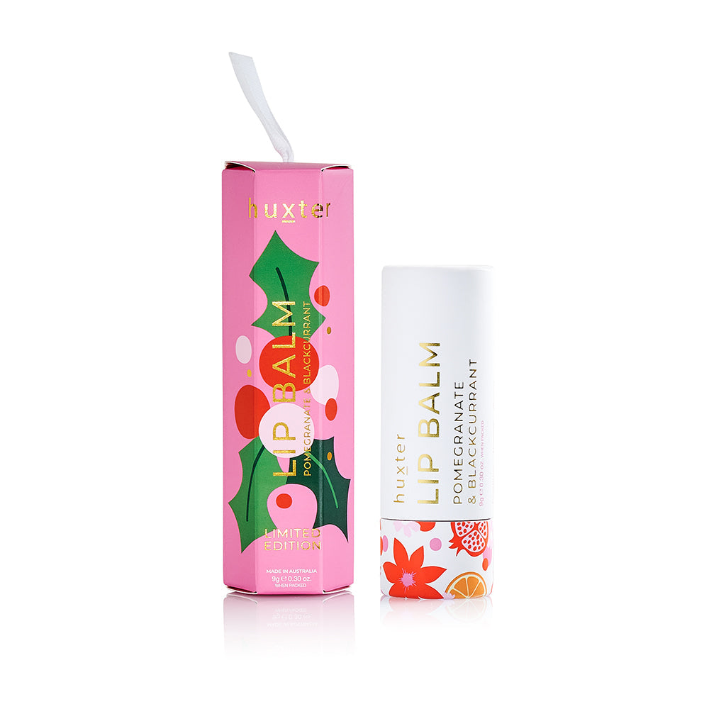 Hanging Lip Balm 9gm - Pomegranate & Blackcurrant (Pink) - Huxter