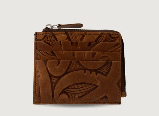 Slimline Card Wallet - Uptown - Miriama Grace-Smith - Tan