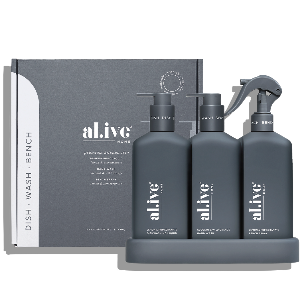 Kitchen Trio (Midnight Blue) - Al.ive - Lemon & Pomegranate + Coconut & Wild Orange