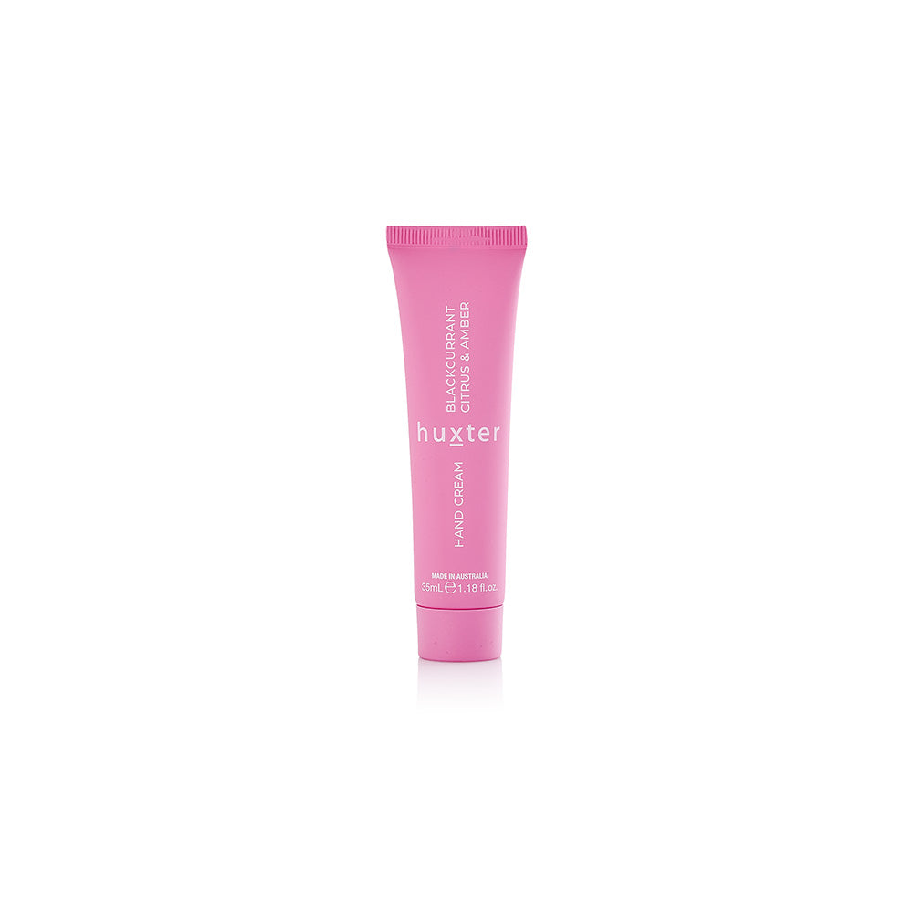 Hanging Hand Cream 35ml (Pink) – Blackcurrant, Citrus & Amber - Huxter