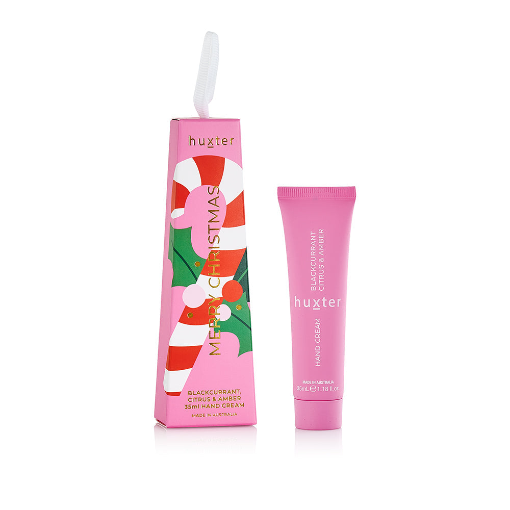 Hanging Hand Cream 35ml (Pink) – Blackcurrant, Citrus & Amber - Huxter