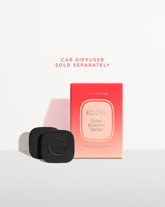Car Diffuser Fragrance Pods (x2) - Ecoya - Guava and Lychee