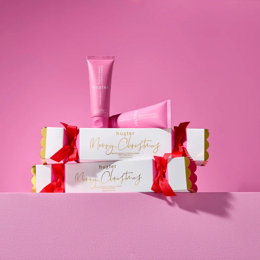 50ml Hand Cream Cracker- Xmas Flowers Collection - Blackcurrant,Citrus & Amber - Huxter