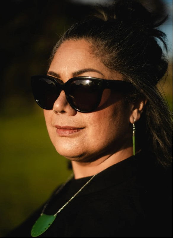 Earrings - Arotahi - Tapered - Pounamu Coloured Resin