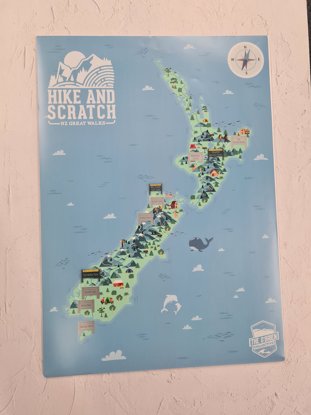 NZ Scratch Map - Hike