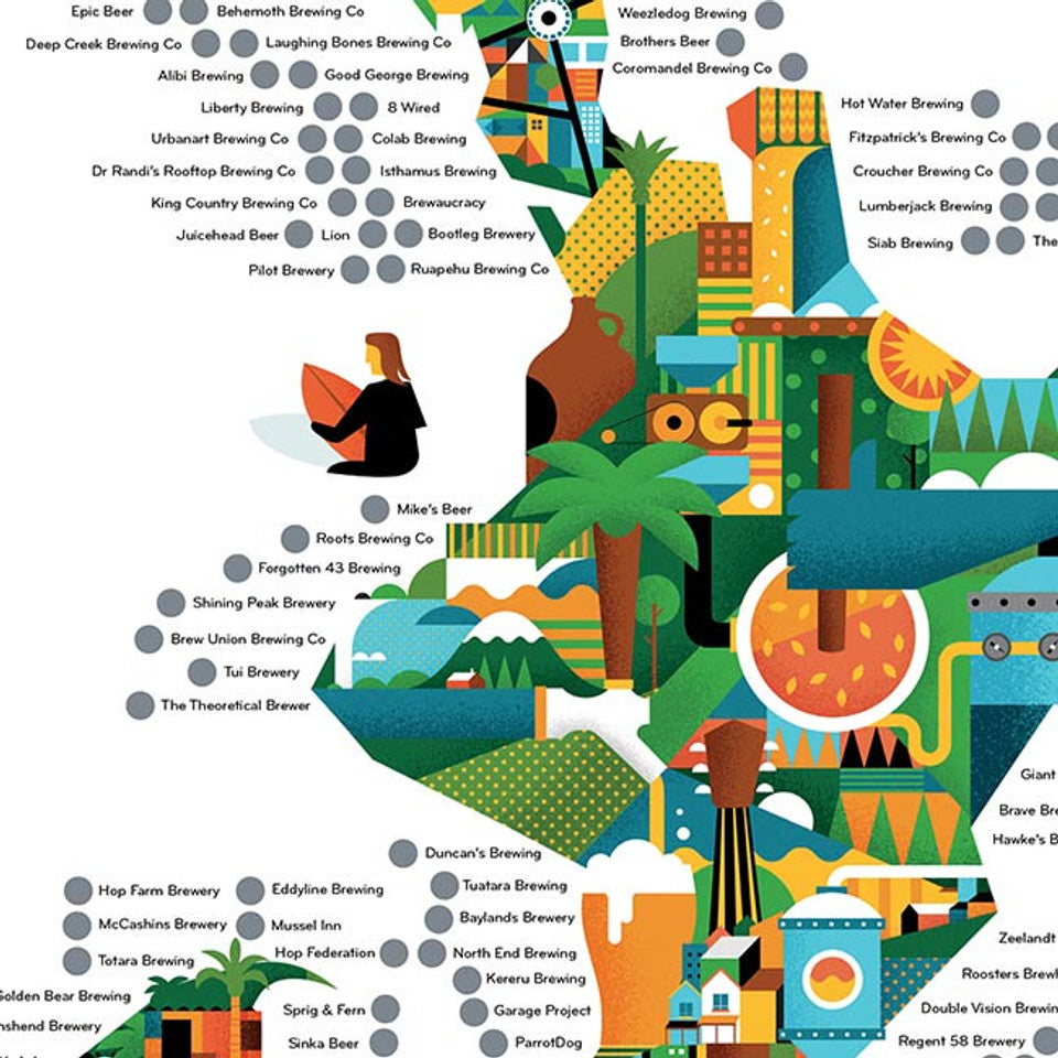 NZ Scratch Map - Breweries