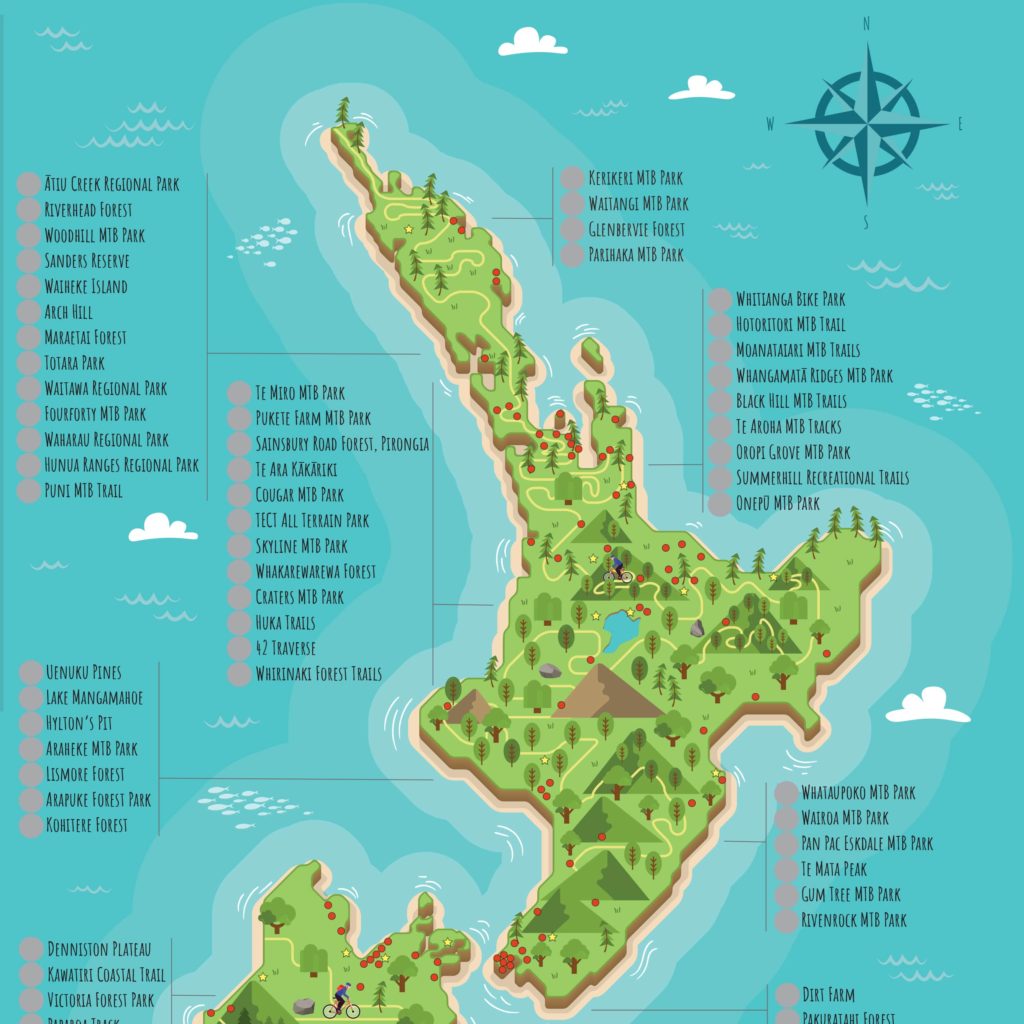 NZ Scratch Map - Biking Track