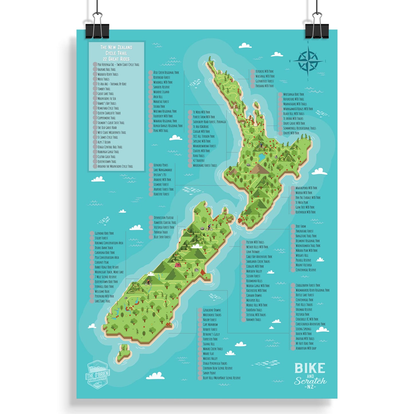 NZ Scratch Map - Biking Track