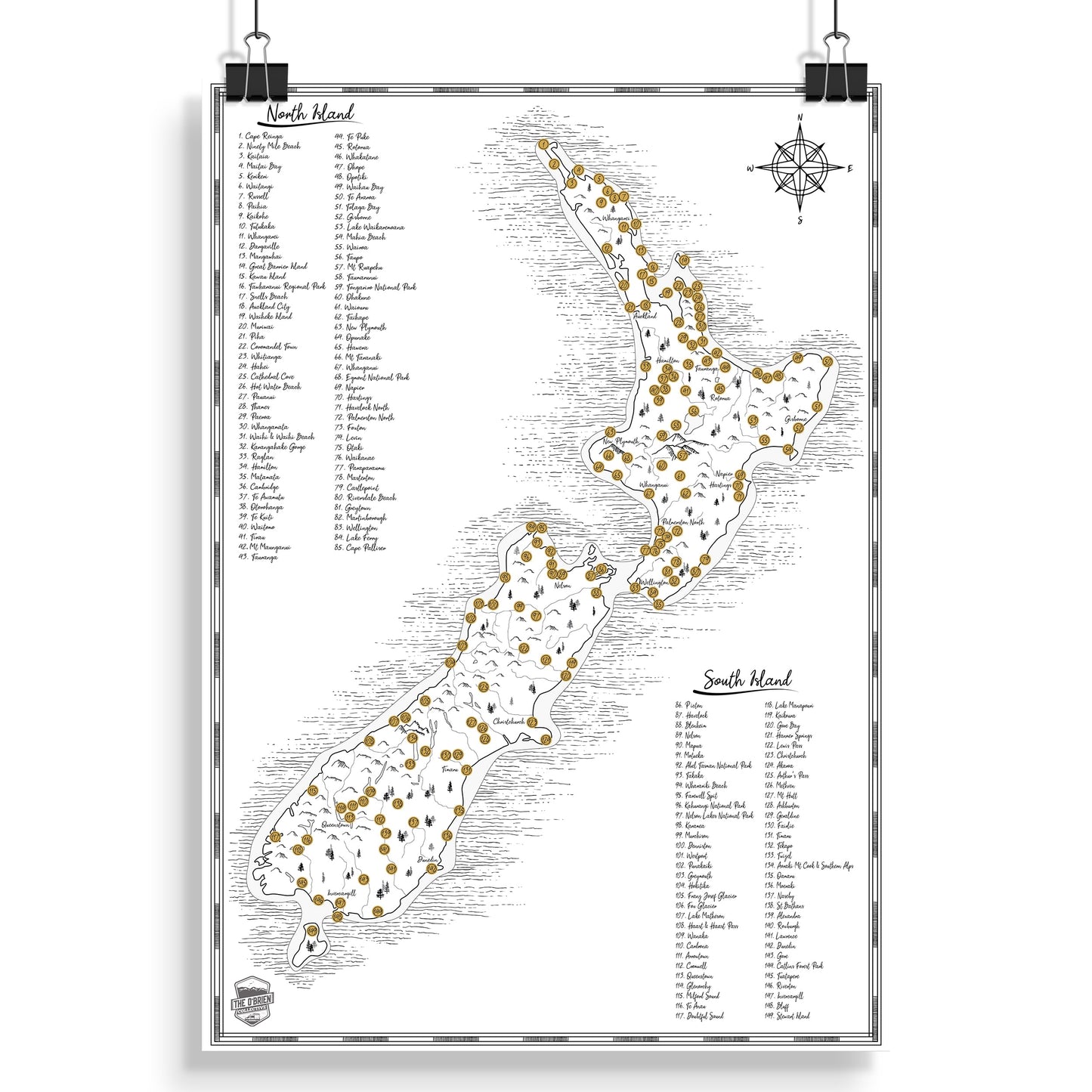 NZ Scratch Map - The Classic